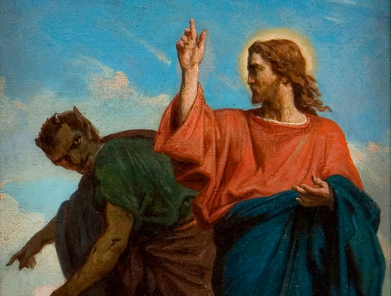 the devild tempting jesus christ according to the gospels of matthew and luke